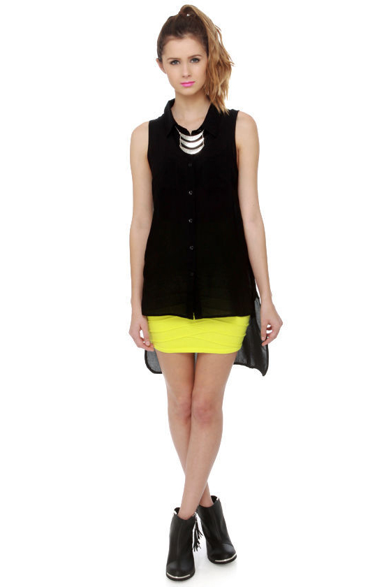 Why High-Low There Black Tank Top