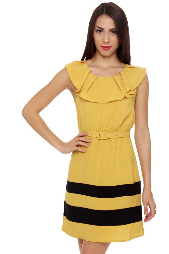 Cute Yellow Dress - Nautical Dress - Flounce Dress - $40.00 - Lulus