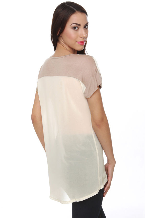 Sheer Delight Taupe Top