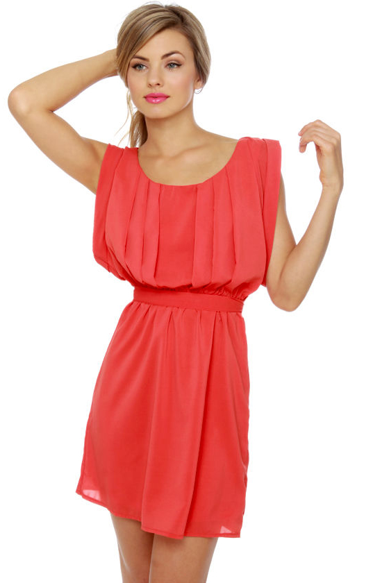 Plus One Coral Red Dress