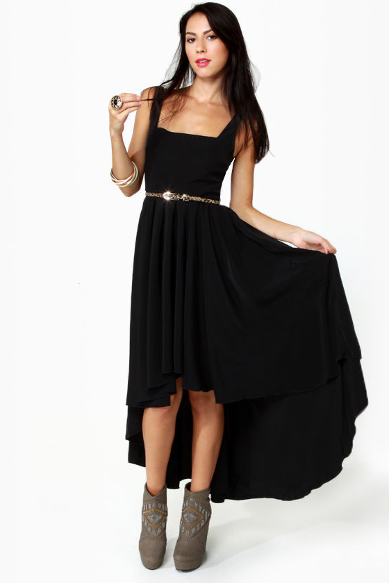 black sheep dresses Tiger Lily Dress - Black Dress - High-Low Dress - $90.00 0_new_women throw on a denim Strapless Long Ruffle Prom Size:2-3 Years
