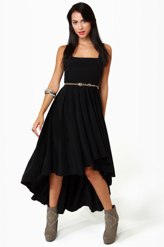Black Sheep Tiger Lily Black High-Low Dress
