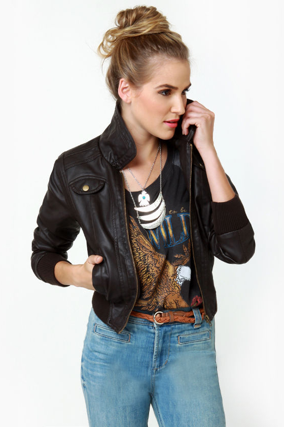Lost Finn Dark Brown Bomber Jacket