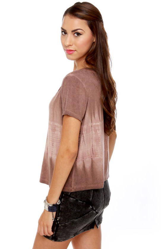 Black Sheep Bohemian Brown Tie-Dye Top