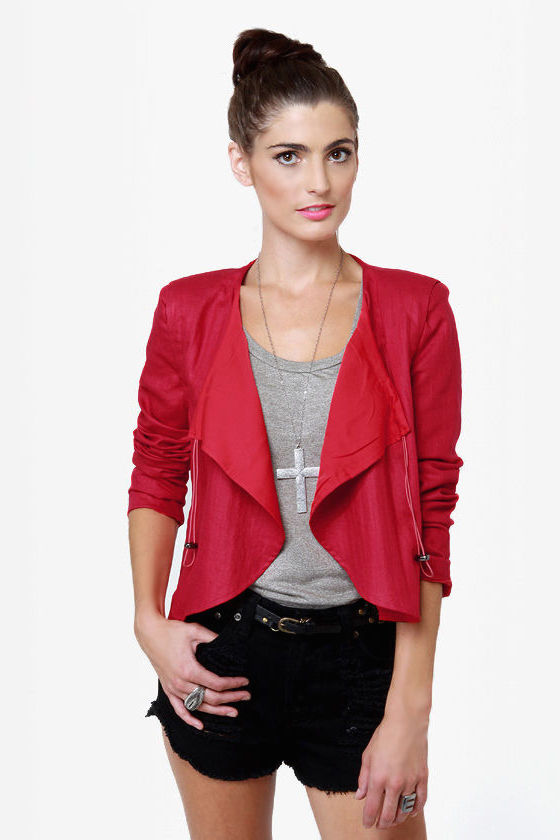 red dressy jacket