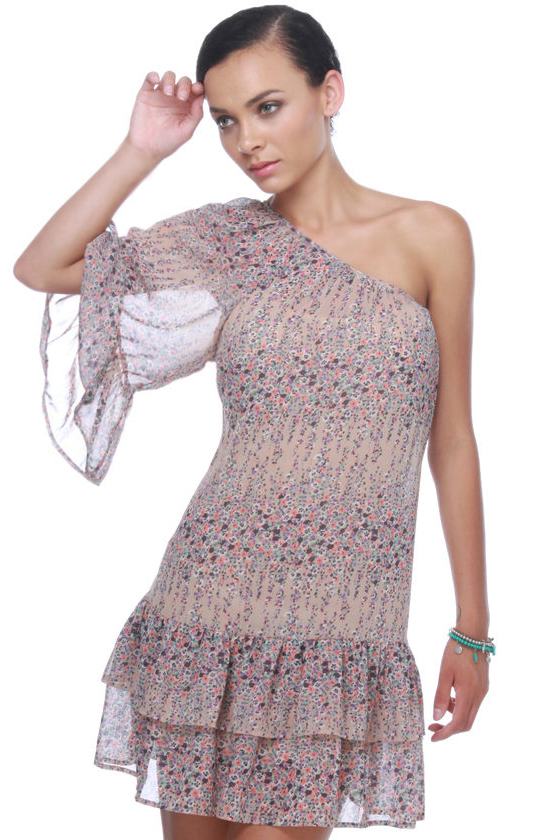 Historic 101 One Shoulder Floral Dress