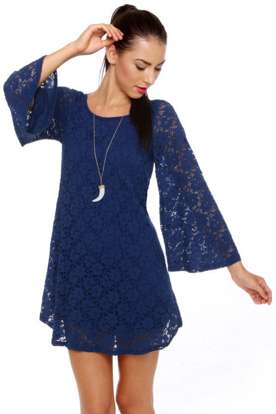 Read My Tulips Blue Lace Dress