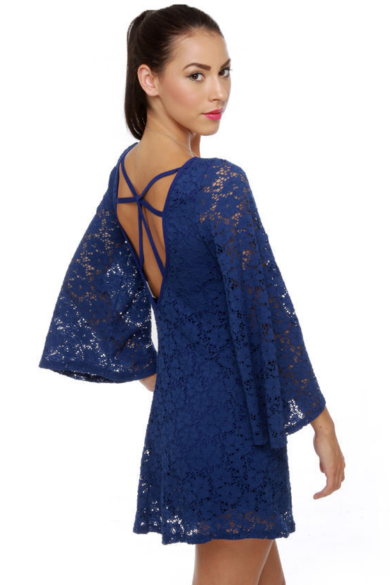 Read My Tulips Blue Lace Dress