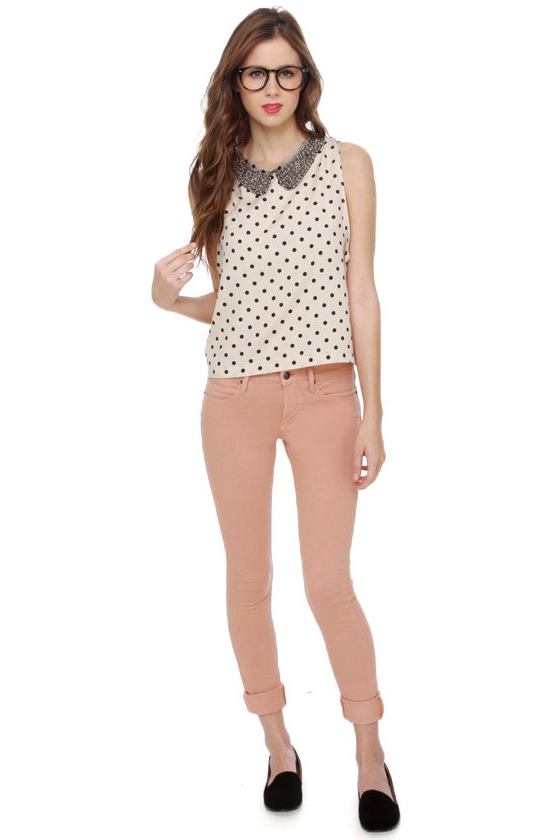 Collar-ship Award Polka Dot Tank Top