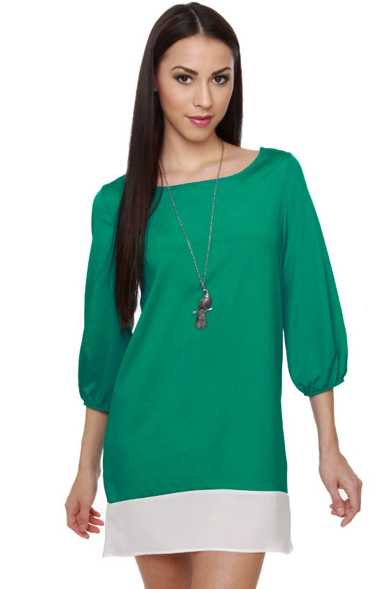 Gift Basket Teal Shift Dress