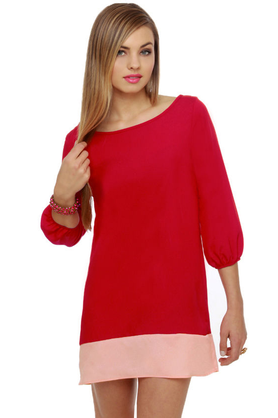 Gift Basket Red Shift Dress