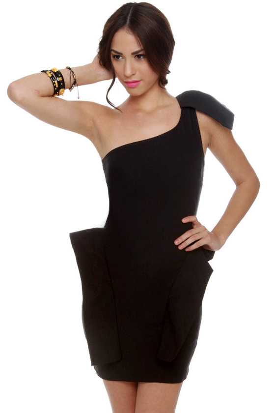 Marry the Night One Shoulder Black Dress
