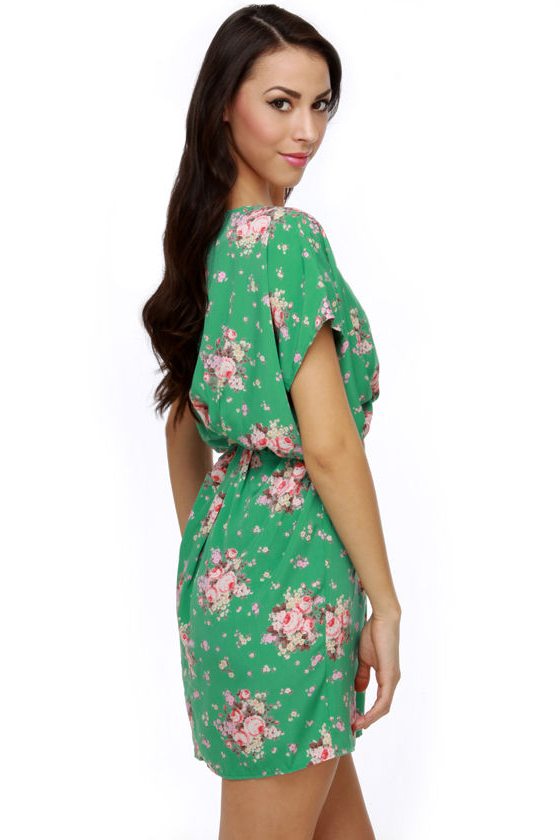 Collective Concepts Katie Mae Green Print Dress
