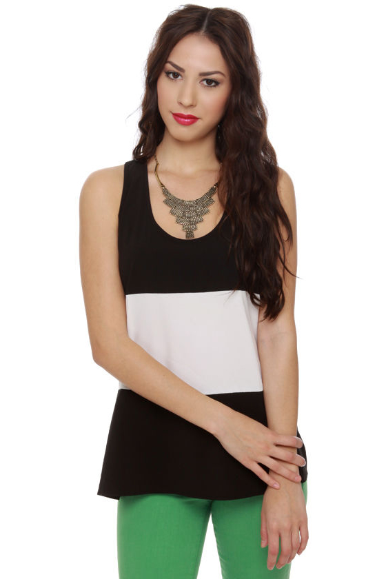 Basic Training Black and White Tank Top