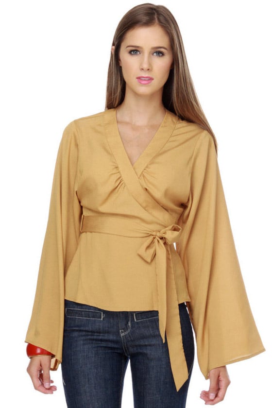 gold wrap top