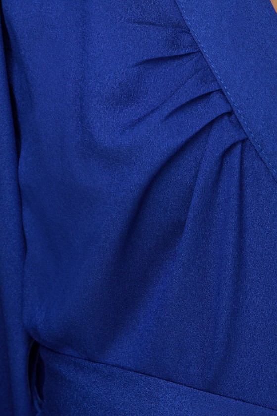 Dressy Wrap Top - Blue Top - Long Sleeve Top - $37.00