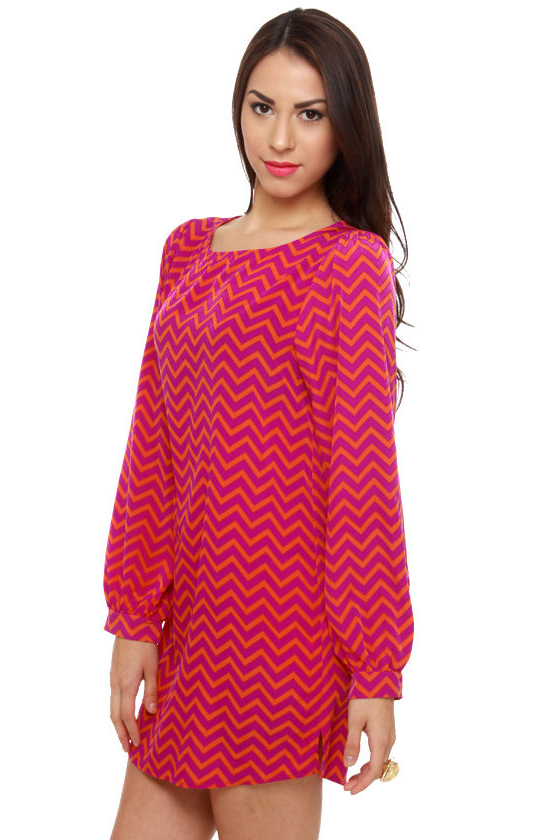Signature Schulz Orange and Magenta Dress