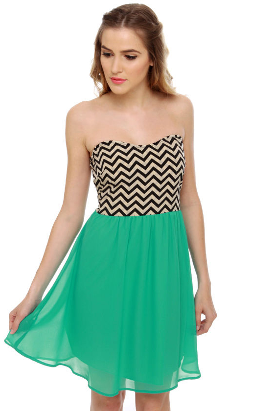 Zag, You're It Mint Green Print Dress