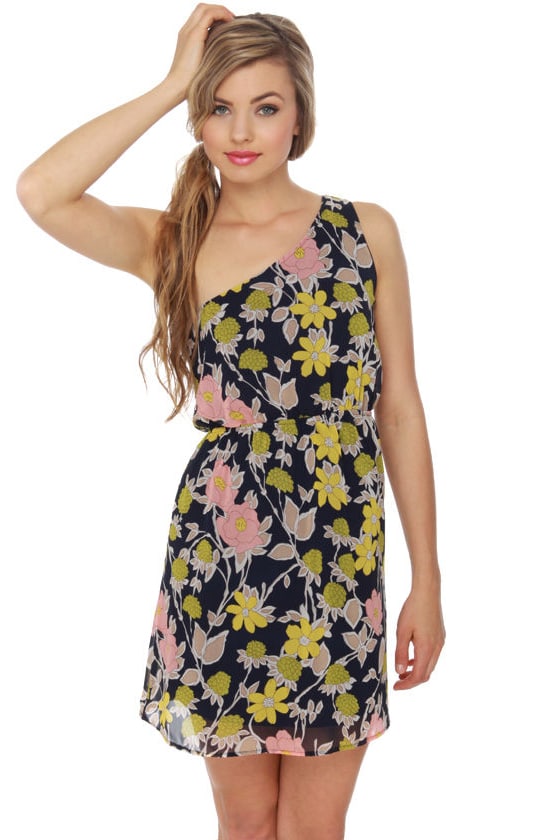 Clever Chloe Floral One Shoulder Dress