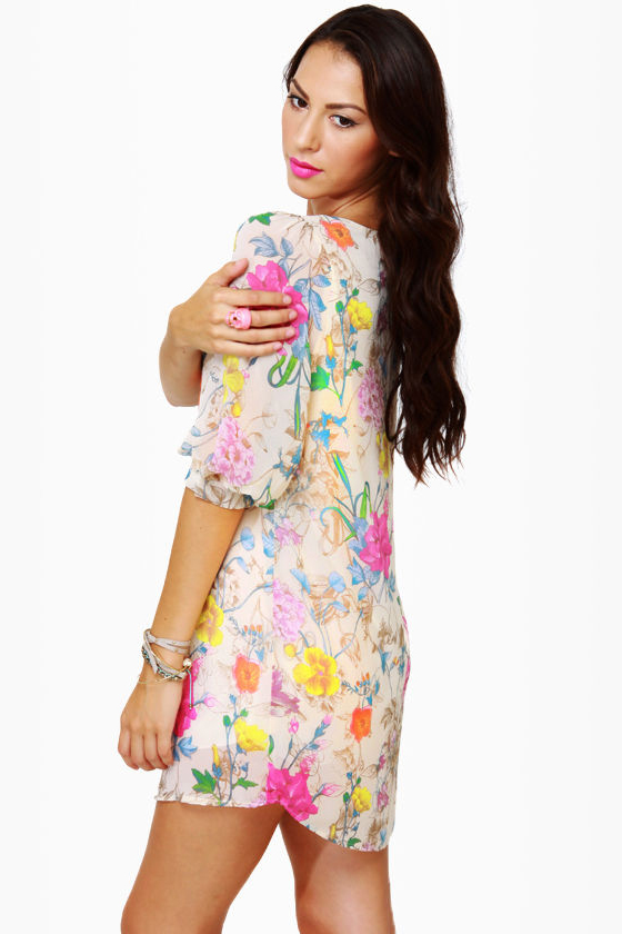 Iris You Were Here Floral Print Shift Dress
