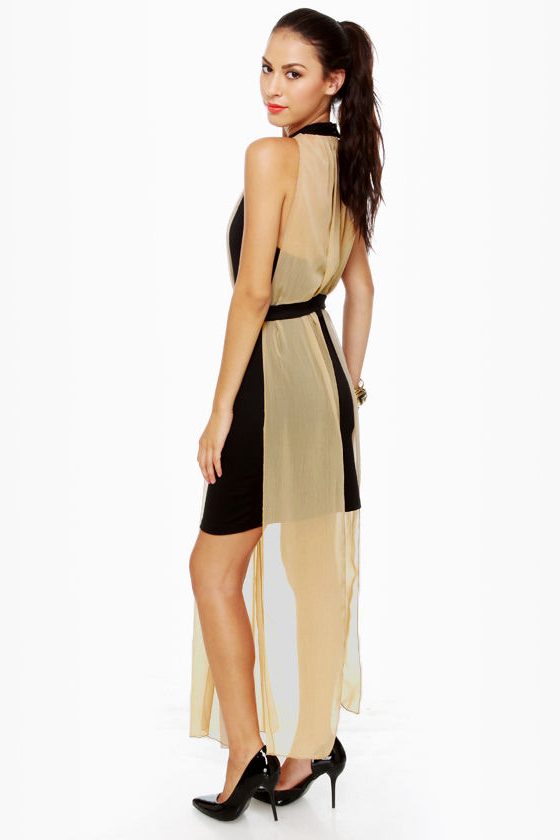 Coliseum Cutie Black and Beige Dress