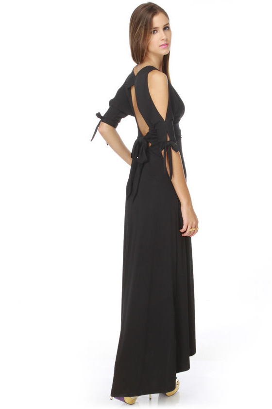 Ancient Prophetess Black Maxi Dress
