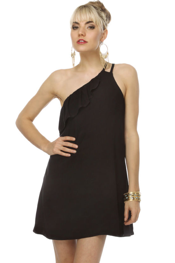 Made This Way One Shoulder Black Dress