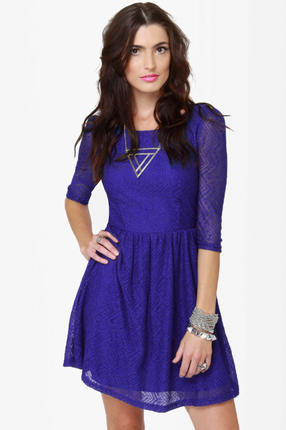 Going Steady Lacy Blue Dress
