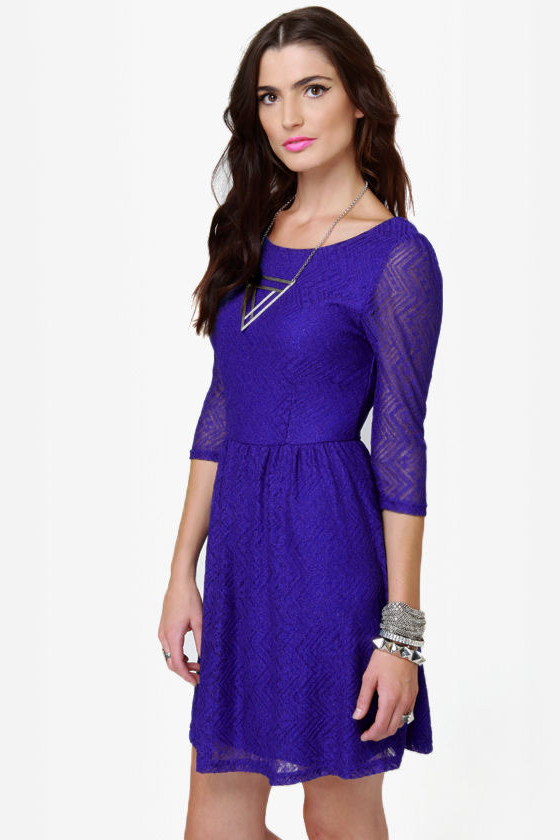Going Steady Lacy Blue Dress