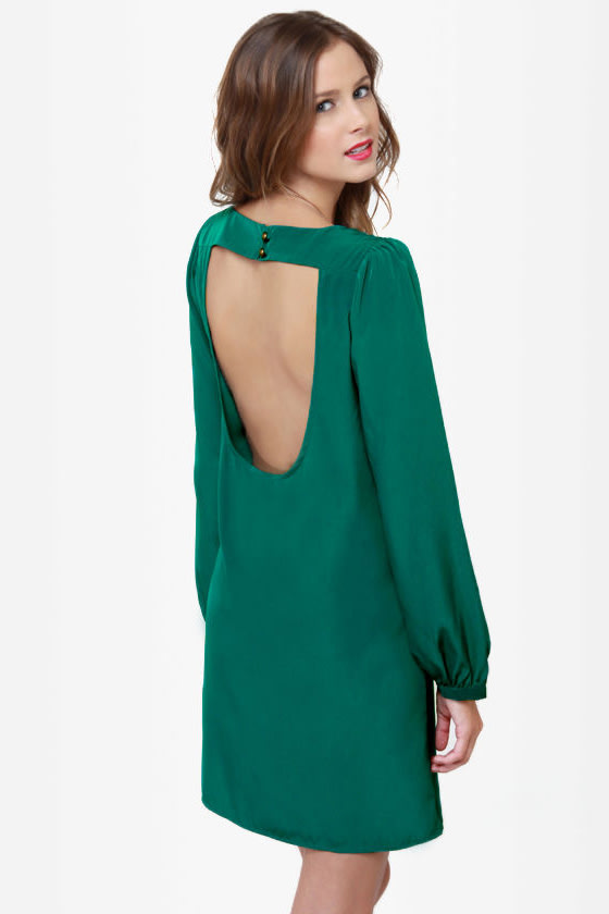 Set the Stage Backless Jungle Green Dress