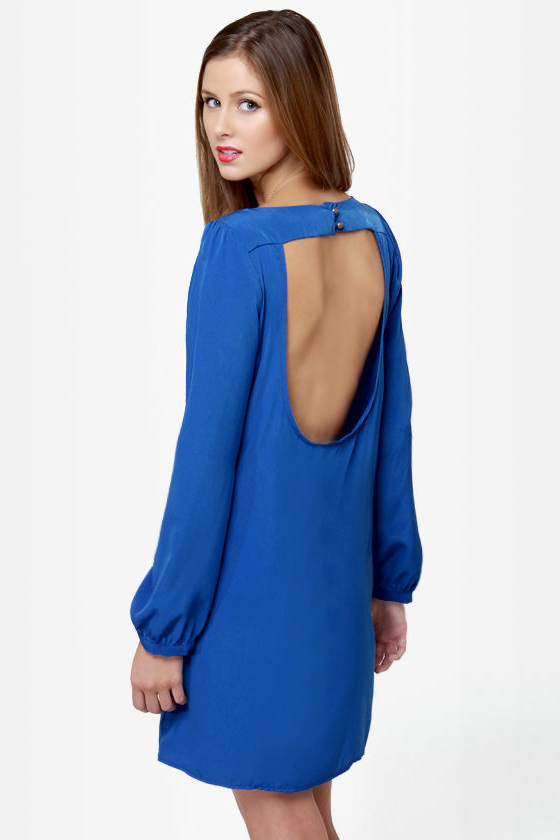 Set the Stage Backless Royal Blue Dress