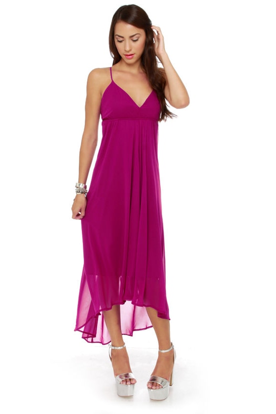 Lovely High-Low Dress - Magenta Dress - $44.00 - Lulus