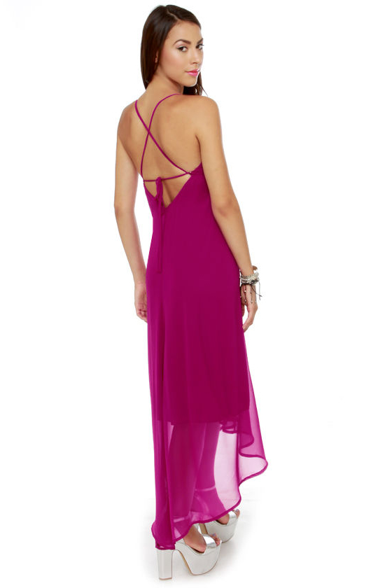 Everlasting Love High-Low Magenta Dress