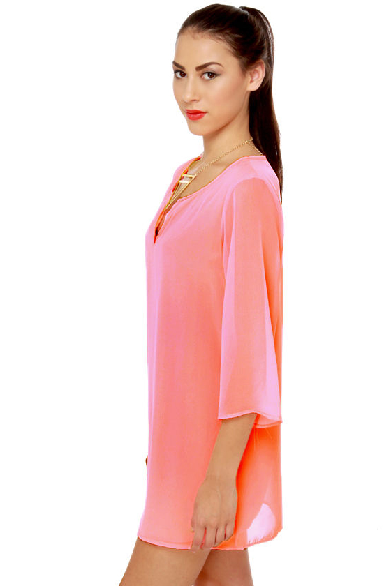 Full of Promise Neon Pink Shift Dress