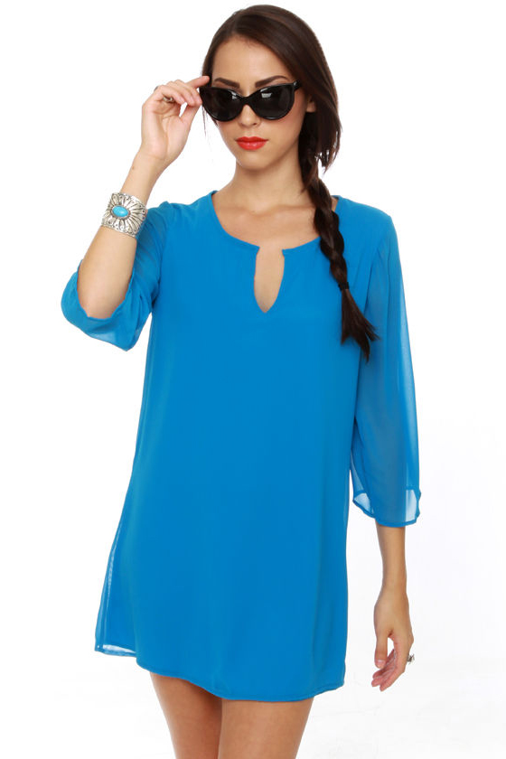 Full of Promise Sapphire Blue Shift Dress