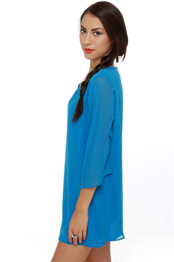 Full of Promise Sapphire Blue Shift Dress