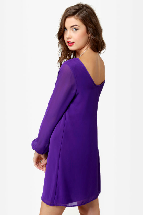 Dinner for Two Royal Purple Shift Dress