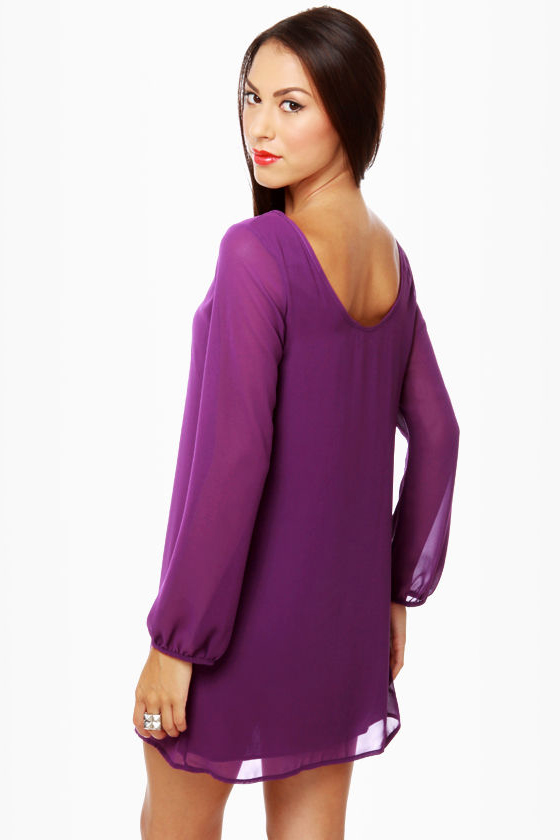 Dinner for Two Purple Shift Dress