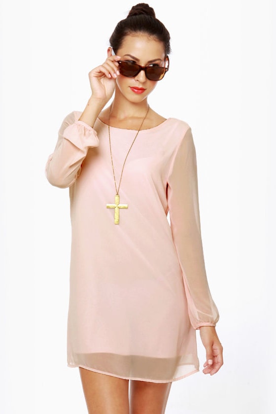 baby pink shift dress