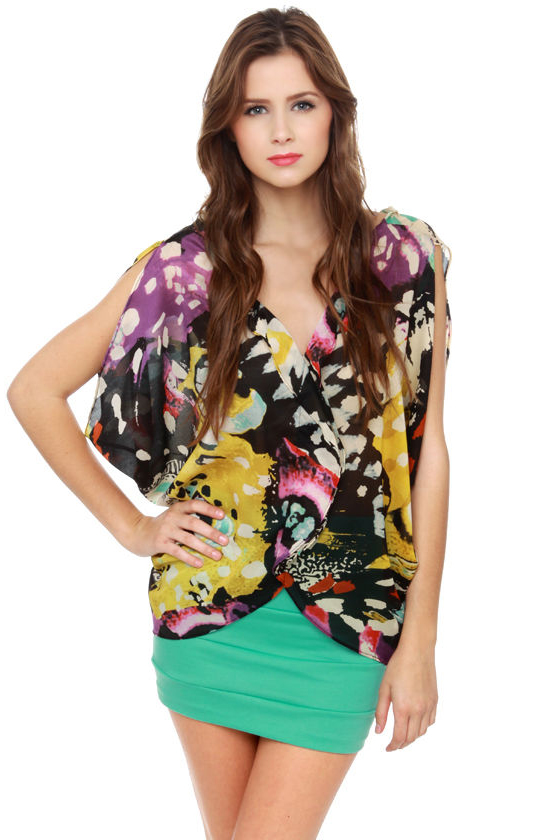 Glassblower's Guild Sheer Print Top