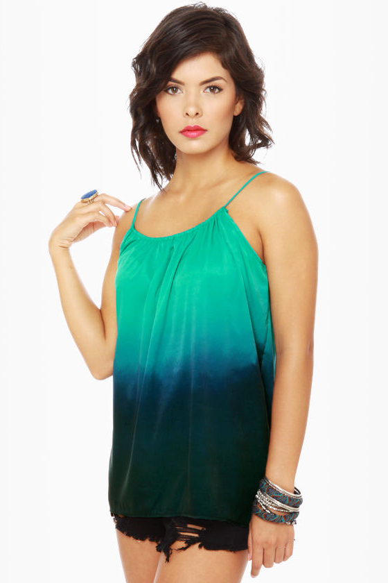 Ombre-ging Rights Teal Tank Top