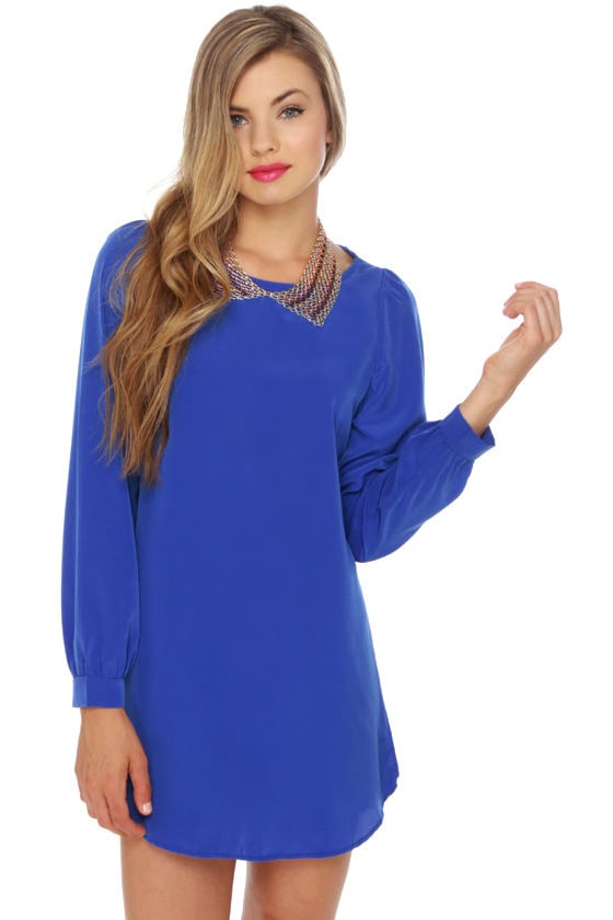 Cute Royal Blue Dress - Shift Dress - $35.00 - Lulus