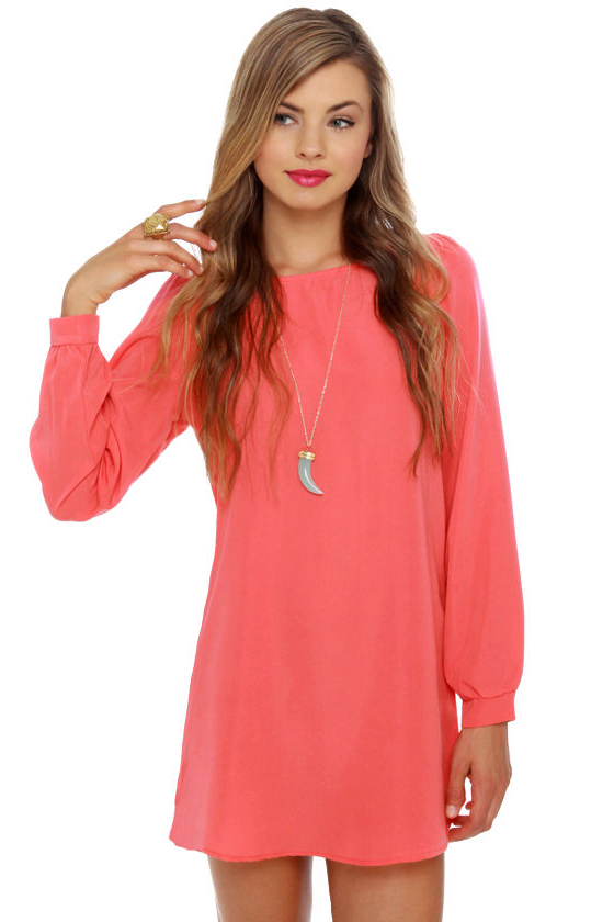 Nifty Shifty Coral Shift Dress