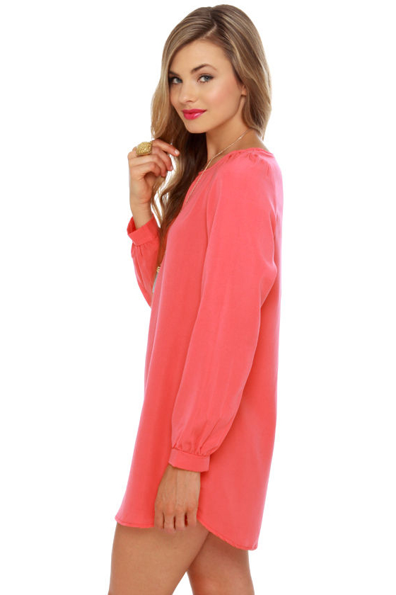 Nifty Shifty Coral Shift Dress
