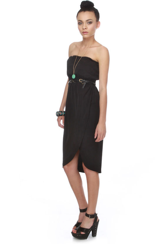 Au Revoir Strapless Black Dress