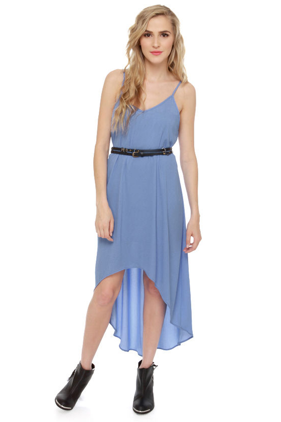 Point Break High-Low Periwinkle Blue Dress