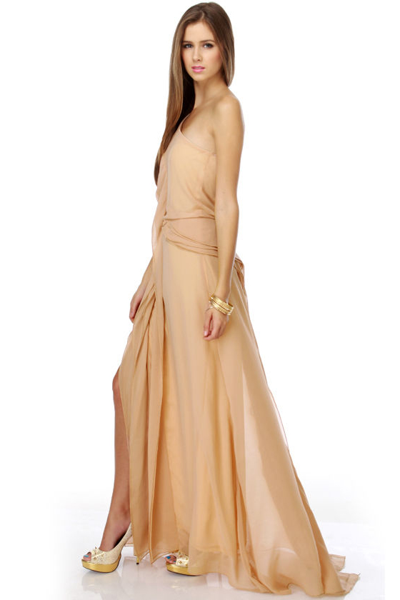 Rose Maiden One Shoulder Maxi Dress