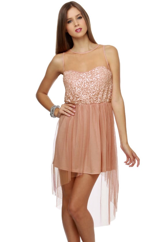 Beautiful Ballerina Dress - Pink Dress - Sequin Dress - Blush Dress ...