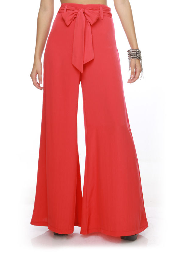 Townsend Office Wide Leg Red Pants