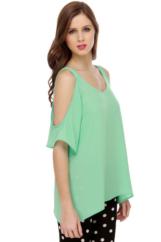 Deep V Diving Mint Green Top